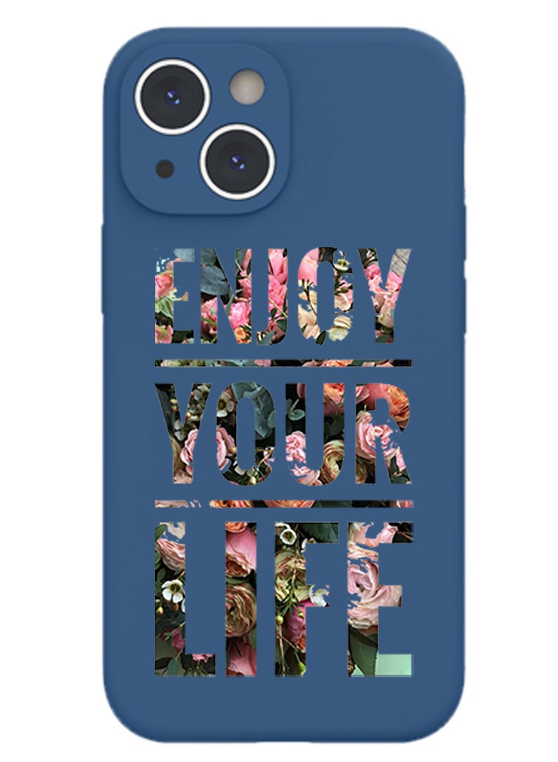 Theodor Protective Slim Fit Case Liquid Silicone Cover with Full Body Protection Anti-Scratch Shockproof Case For iPhone 13 Blue  - EVery bad thing has a good side copy - Image 1
