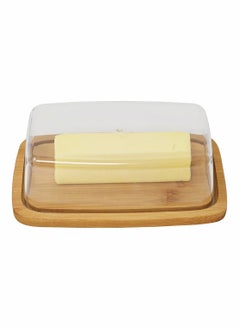 Bamboo Butter Dish With Dome Lid, Covered Butter Holder for Countertop, Airtight Butter Container with Cover, Butter Keeper Storage Perfect for West, East Coast Butter, Dishwasher Safe