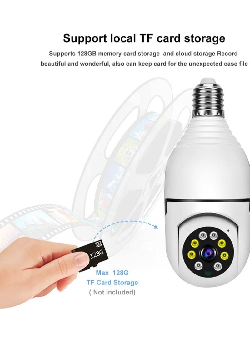 Generic - 1080P Wireless Tovnet Wifi Pan/Tilt Light Bulb Security Camera, 360 Degrees 3.0MP Cam Home Surveillance CCTV Panoramic IP Camera, with Night Vision - Image 1