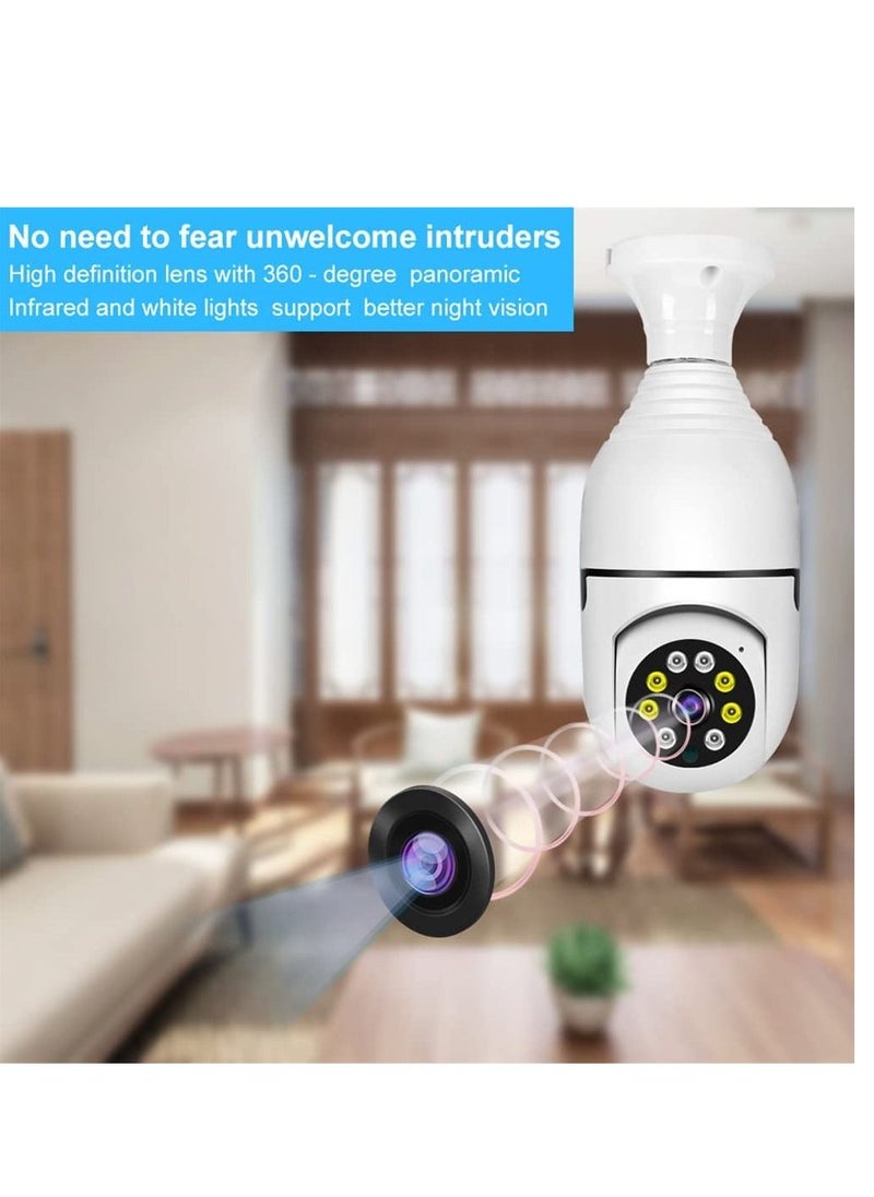 Generic - 1080P Wireless Tovnet Wifi Pan/Tilt Light Bulb Security Camera, 360 Degrees 3.0MP Cam Home Surveillance CCTV Panoramic IP Camera, with Night Vision - Image 1