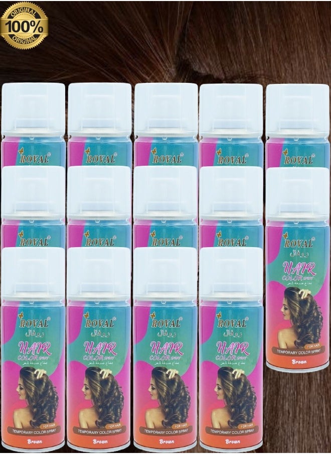 ROVAL - 14 Pieces Roval Temporary Hair Color Spray Brown - Image 1