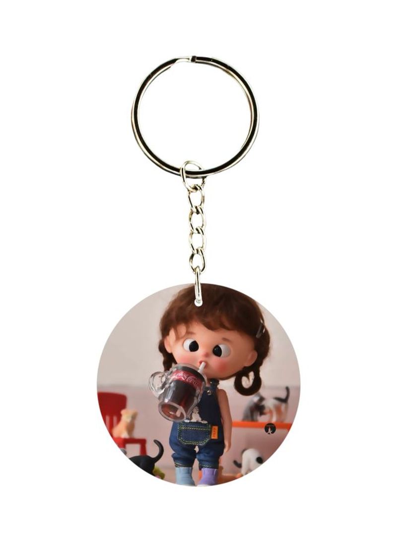 Doll Printed Plastic Keychain