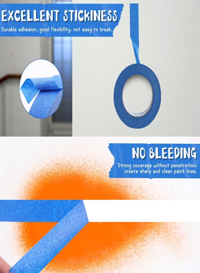 HTVRONT Blue Painters Tape - 1 Inch x 60 Yards x 3 Rolls Masking Tape, Multi-Surface Painters Tape, Paint Tape for Wall, Painting, Craft, Art Supplies, Clean Release Painter's Blue Tape - Image 3
