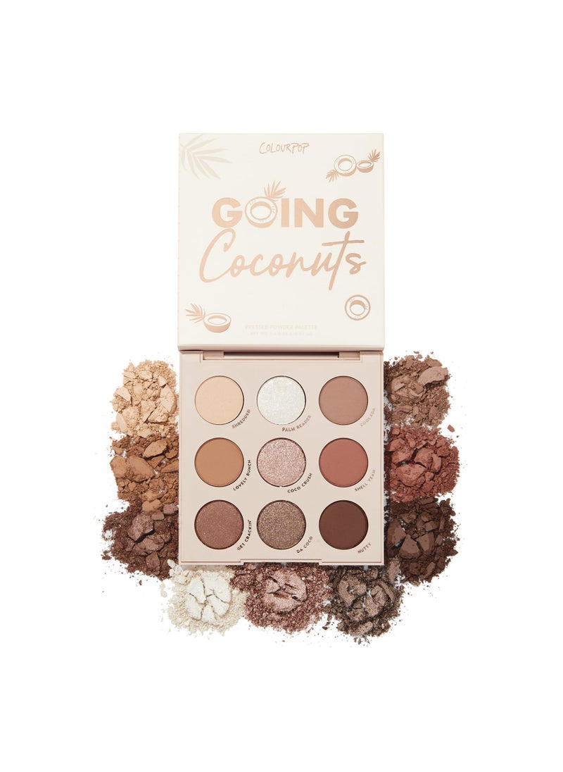 COLOURPOP ColourPop Going Coconuts Eyeshadow Palette - Cool-Toned Neutral Eyeshadow Palette with Ultra-Velvety and Silky Finishes - High-Pigment Eye Makeup with a Long-Wearing Formula (0.3 oz) 