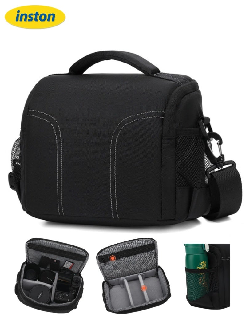 inston Waterproof and shockproof camera travel bag, outdoor camera bag, breathable design, multifunctional storage design, unisex shoulder and crossbody medium padded bag, compatible with Nikon, Canon, Sony, Pentax, Olympus, Panasonic DSLR and mirrorless cameras  - Image 1