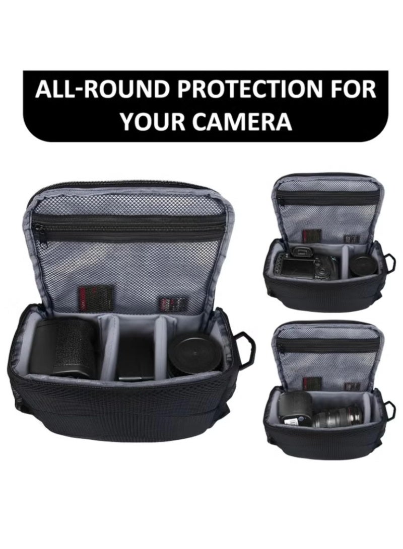 inston Waterproof and shockproof camera travel bag, outdoor camera bag, breathable design, multifunctional storage design, unisex shoulder and crossbody medium padded bag, compatible with Nikon, Canon, Sony, Pentax, Olympus, Panasonic DSLR and mirrorless cameras  - Image 2