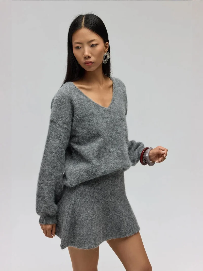 Mai Collection MAI STUDIOS Nordis Knitwear Frilly Mini Skirt