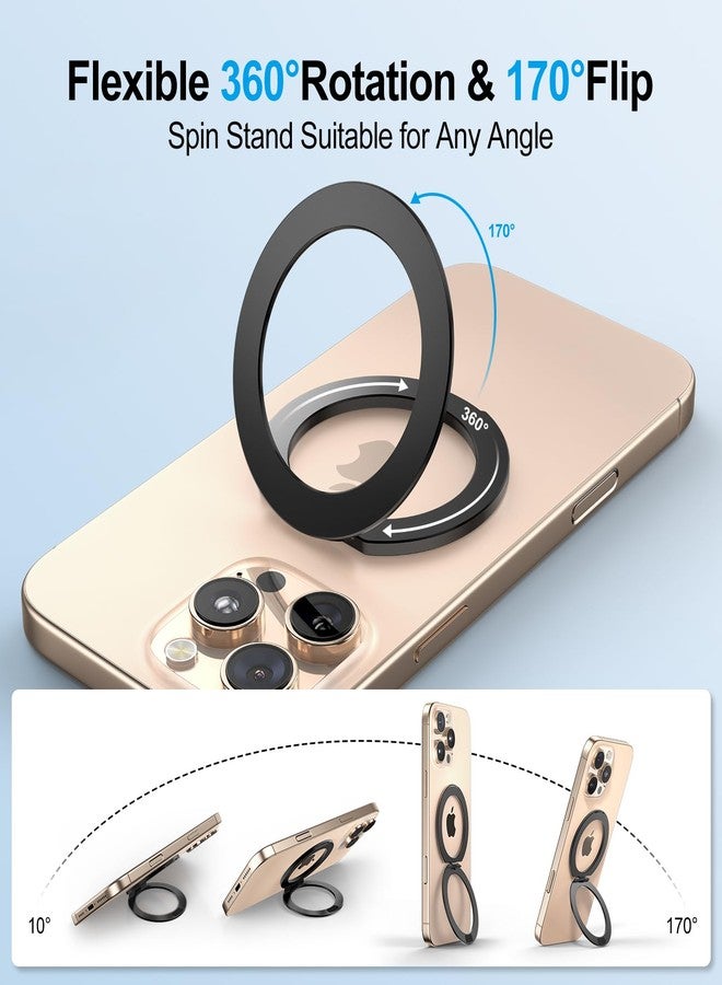 Kismer Magnetic Phone Ring Holder for MagSafe, 360° Rotation Phone Grip Stand with Kickstand, Compatible with iPhone 12-17 Pro Max - Image 4