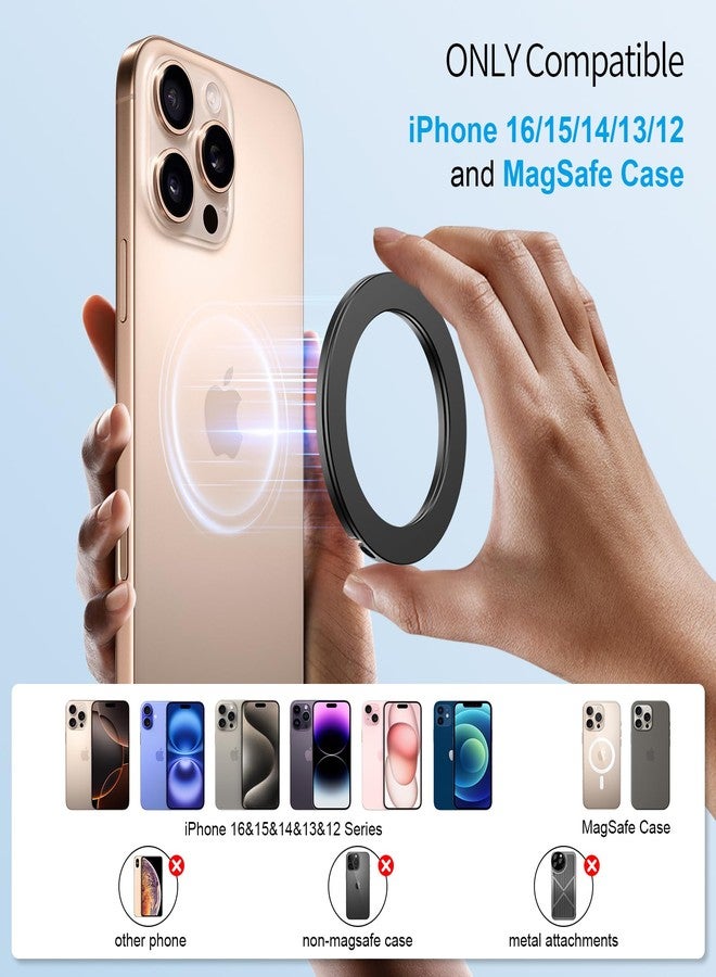 Kismer Magnetic Phone Ring Holder for MagSafe, 360° Rotation Phone Grip Stand with Kickstand, Compatible with iPhone 12-17 Pro Max - Image 5