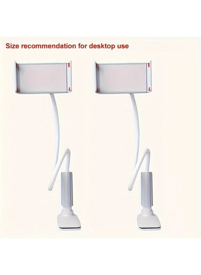 2 Pack White 27.56 Inch 360 Rotatable Universal Lazy Stand For Bedside Table Carbon Steel Phone Tablet Holder No Battery Required - Image 1