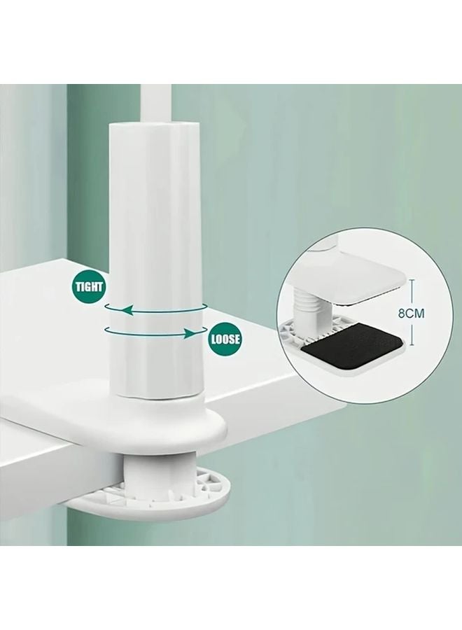 2 Pack White 27.56 Inch 360 Rotatable Universal Lazy Stand For Bedside Table Carbon Steel Phone Tablet Holder No Battery Required - Image 4