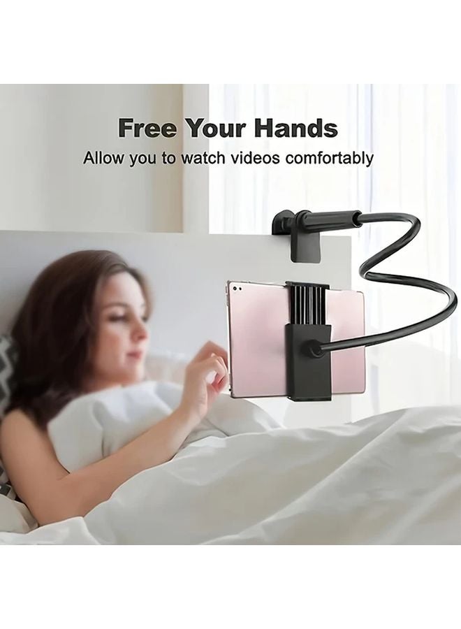 2 Pack White 27.56 Inch 360 Rotatable Universal Lazy Stand For Bedside Table Carbon Steel Phone Tablet Holder No Battery Required - Image 3