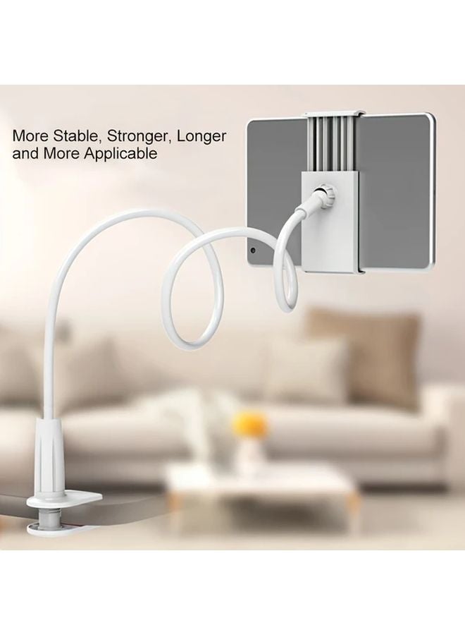 2 Pack White 27.56 Inch 360 Rotatable Universal Lazy Stand For Bedside Table Carbon Steel Phone Tablet Holder No Battery Required - Image 5