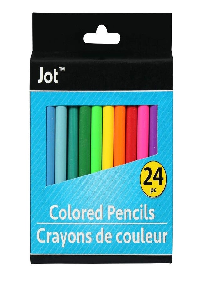 Jot 24 Piece Mini Colored Pencils Arts Craft School Supplies Kids 3 and Up - Image 1