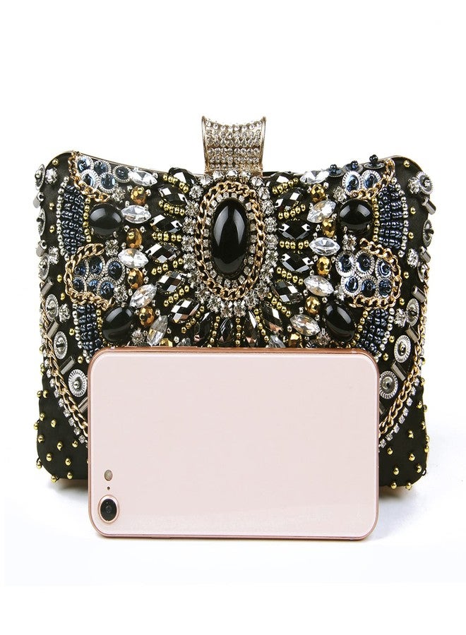 Lanpet Women Clutches Crystal Rhinestone Evening Handbag Chain Strap Shoulder Bag - Image 5