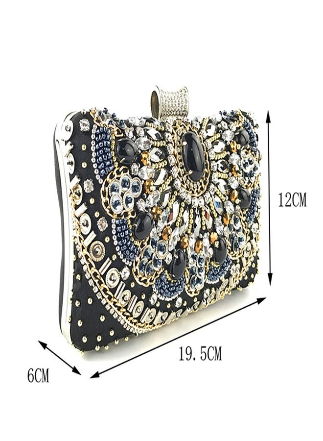 Lanpet Women Clutches Crystal Rhinestone Evening Handbag Chain Strap Shoulder Bag - Image 3
