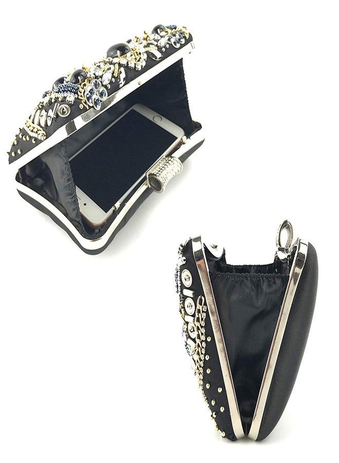 Lanpet Women Clutches Crystal Rhinestone Evening Handbag Chain Strap Shoulder Bag - Image 4