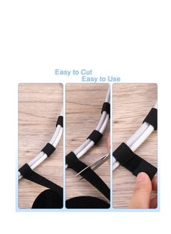 Y&D Velcro Cable Ties, 10m Adjustable Straps Heavy Duty with 50 Buckles, 2 Pcs Free Cut Self Hook and Loop Securing Strap for Tidy, Wire Management, Cord Organiser  - Image 5