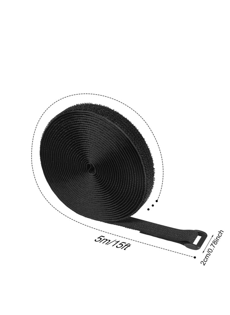 Y&D - Velcro Cable Ties, 10m Adjustable Straps Heavy Duty with 50 Buckles, 2 Pcs Free Cut Self Hook and Loop Securing Strap for Tidy, Wire Management, Cord Organiser - Image 1