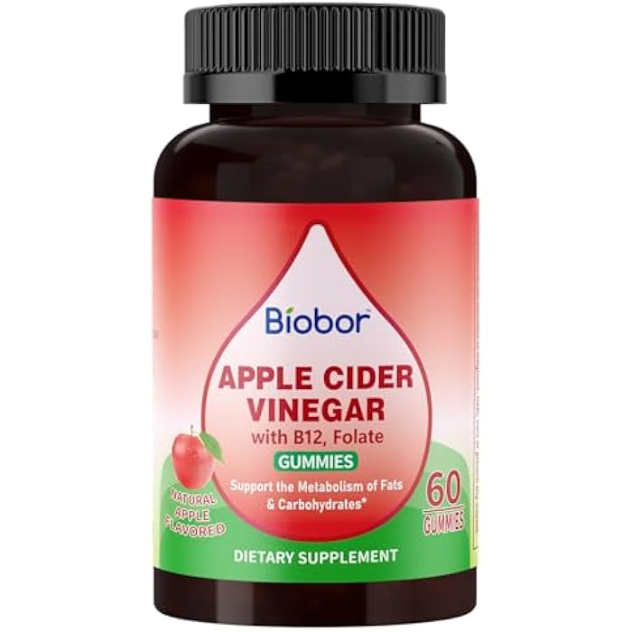 Biobor Apple Cider Vinegar Gummies 1000 mg with Vitamin B12, ACV Gummies for Women Support The Metabolism of Fats and Carbohydrates, Vegan, GMO Free, Gluten Free (120 Count) - Image 2