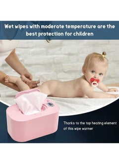 Generic Aeneader Baby Wet Wipes Warmer and Dispenser Large Capacity Heater USB with Charging Thermostat Portable Wipes Heating Box Constant Temperature Adjustable SJR-02 (Pink)  - Image 4