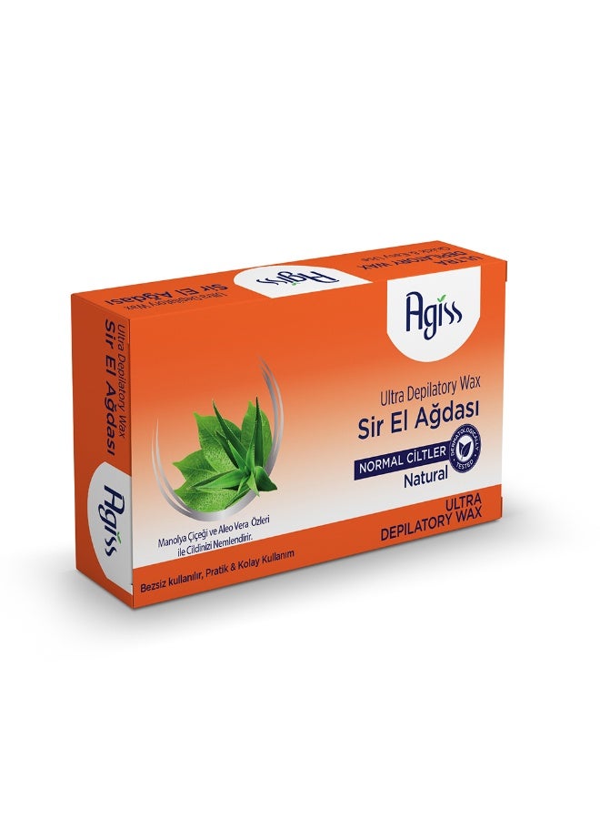 Agiss Ultra Depilatory Wax Natural for Normal Skin – 500g | Aloe Vera & Magnolia Extract Hard Wax | No-Strip Hair Removal for Full Body & Face | Dermatologically Tested - Image 1