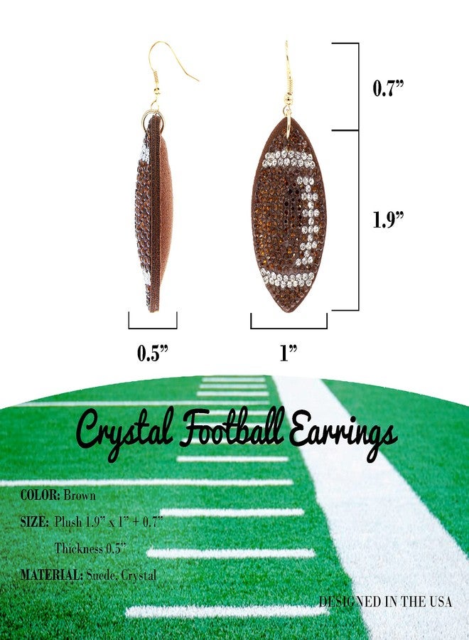 NTLX Sports Earrings for Women - Football, Baseball, Basketball, Soccer, Volleyball, Softball - Cute Designs with Sparkling Rhinestones - Sports Team Fan Jewelry - Gift Box Included (Football) - Image 2