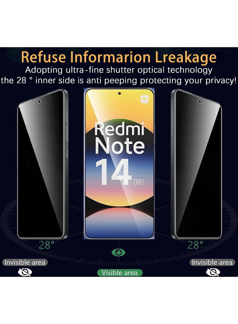 BORTONY Xiaomi Redmi Note 14 Privacy Screen Protector 2-pack Privacy Film 9H Hardness Anti-Spy Privacy For Redmi Note 14 4G - Image 3