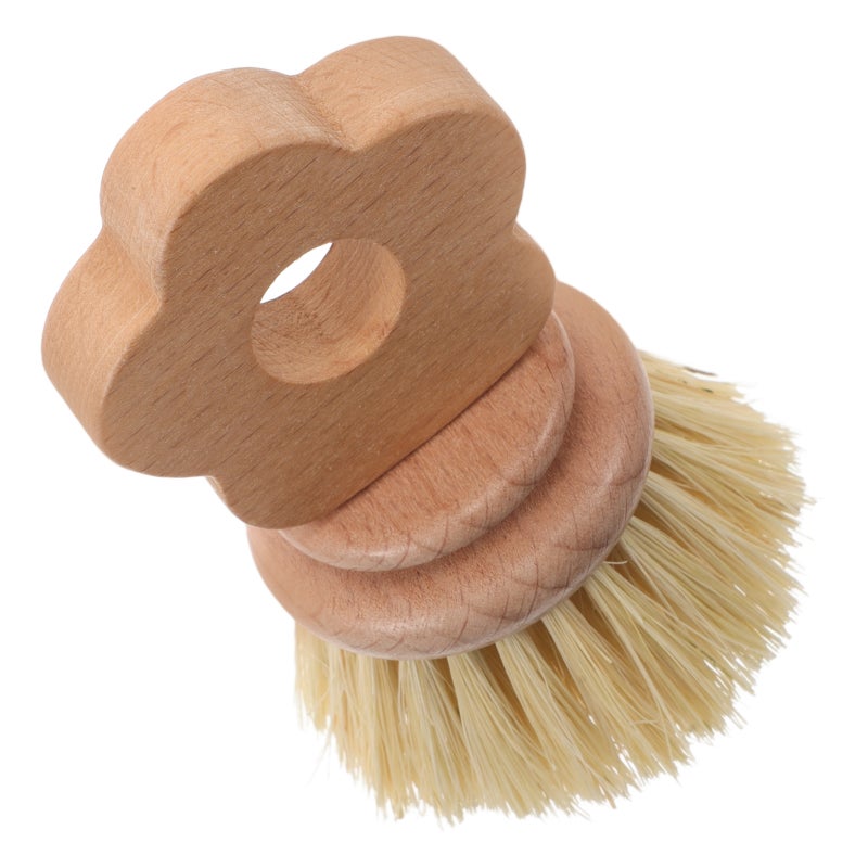 2pcs Wood Scrub Brushes: Mini Palm Scrub Brush Pot Dish Scrubber Cleaning Scrubbers For Pot Pan Sink Grills Flatware For Kitchen Sink Bathroom - Image 3