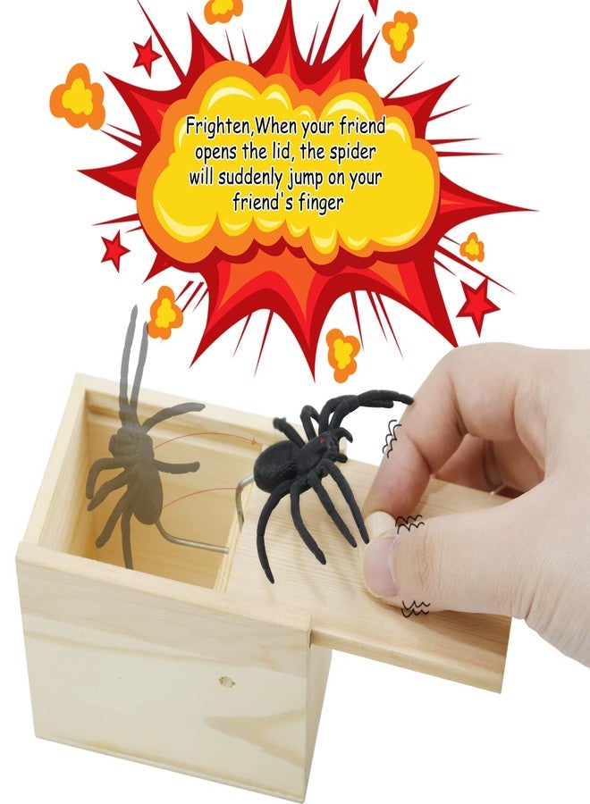 Oiuros Spider Prank Scare Box, Handmade Fun Practical Surprise Joke Boxes, Hilarious Halloween Spoof Gift Box for Adults Kids - Image 3