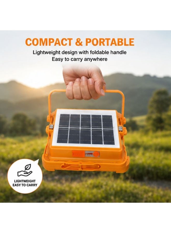 Solar LED Floodlight Portable Work Light, USB Rechargeable with 5 Lighting Modes for Camping & Emergencies - Image 5