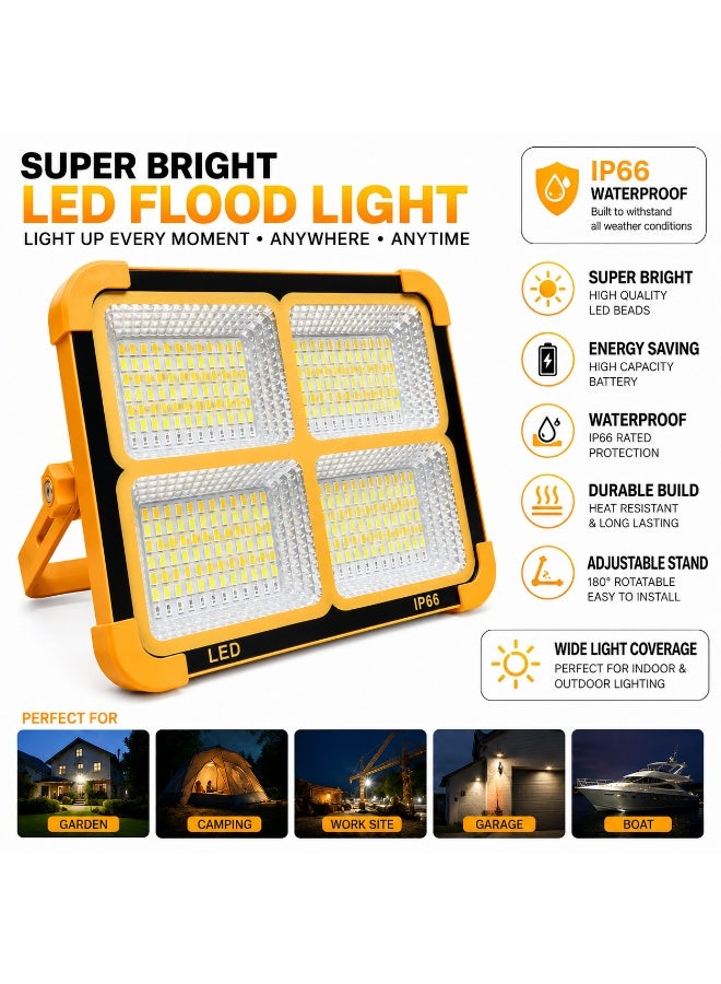 Solar LED Floodlight Portable Work Light, USB Rechargeable with 5 Lighting Modes for Camping & Emergencies - Image 4