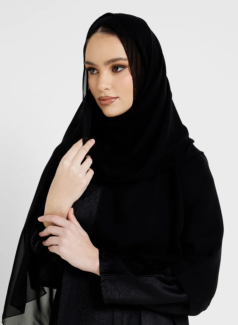 hayas closet V-Neck Flared Sleeve Abaya