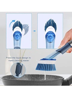 Arabest Soap Dispensing Dish Brush Set, Dish Scrubber with 1 Holder and 4 Replaceable Brush Heads, Kitchen Scrub Brush for Pan Sink Cleaning, Dish Cleaning Washing Brush with Stainless Steel Handle  - Image 4