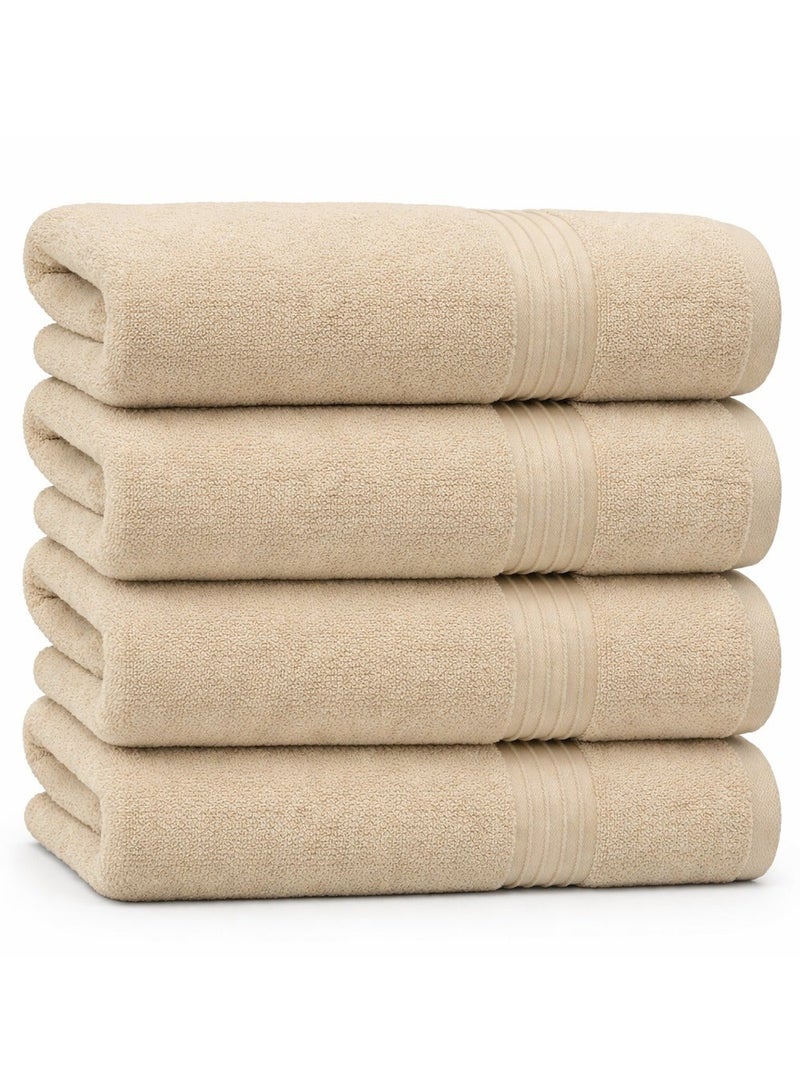 Bliss Casa Bath Towel Set (4 Pack, 70 X 140 cm) - 550 GSM 100% Combed Cotton Quick Drying Highly Absorbent Thick Bathroom Towels - Soft Hotel Quality for Bath and Spa - Image 1