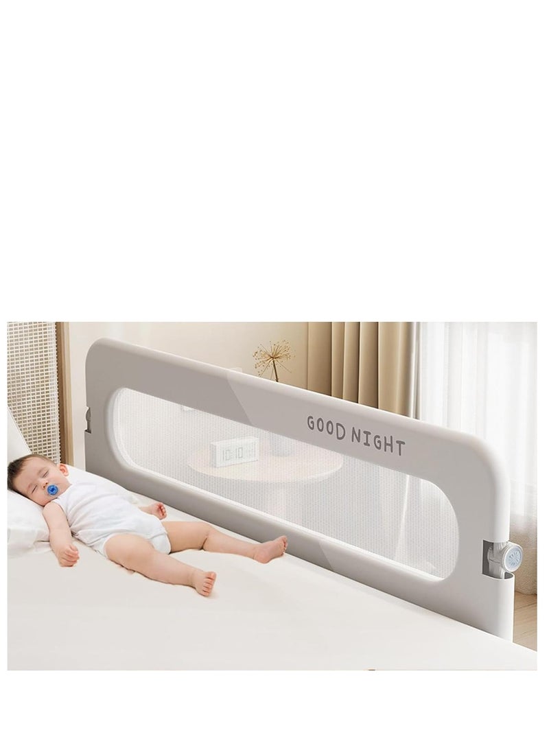 Golden Bed rail guard for kids, button folding crib bed rails guard,toddler safety protection guard,folding anti-fall beds Mesh guard rail,180 °Button Folding,2 Speed Adjustment,for Baby,Elderly,1.8m(1Pcs) - Image 1