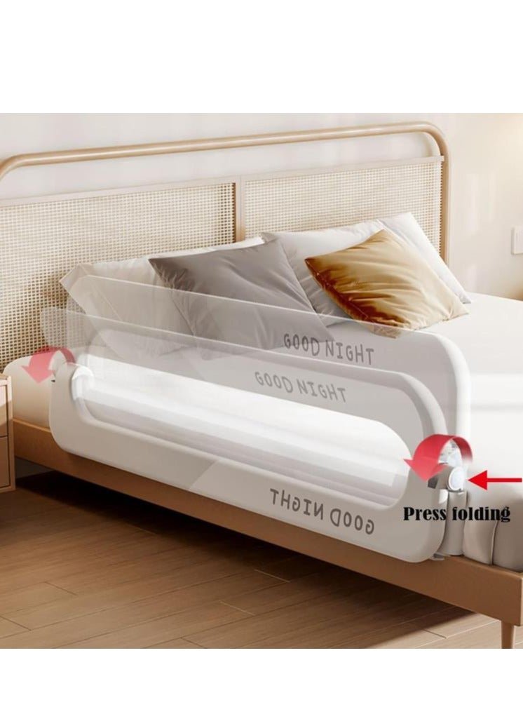 Golden Bed rail guard for kids, button folding crib bed rails guard,toddler safety protection guard,folding anti-fall beds Mesh guard rail,180 °Button Folding,2 Speed Adjustment,for Baby,Elderly,1.8m(1Pcs) - Image 4