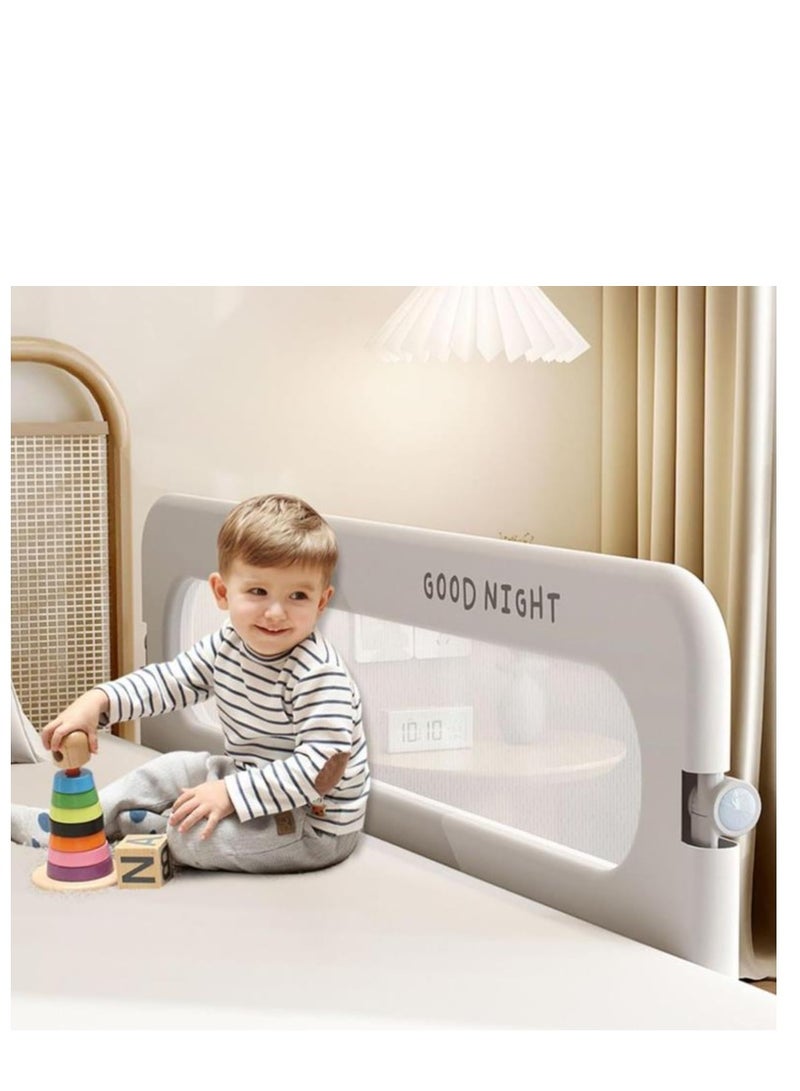Golden Bed rail guard for kids, button folding crib bed rails guard,toddler safety protection guard,folding anti-fall beds Mesh guard rail,180 °Button Folding,2 Speed Adjustment,for Baby,Elderly,1.8m(1Pcs) - Image 2