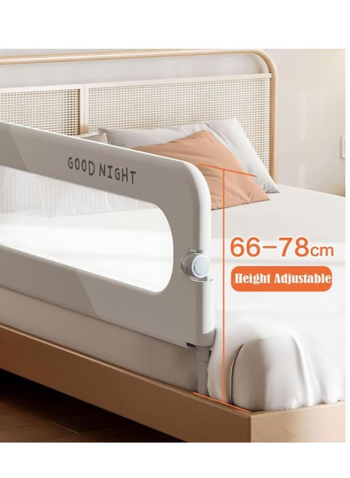 Golden Bed rail guard for kids, button folding crib bed rails guard,toddler safety protection guard,folding anti-fall beds Mesh guard rail,180 °Button Folding,2 Speed Adjustment,for Baby,Elderly,1.8m(1Pcs) - Image 3