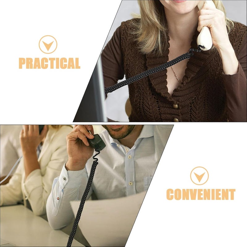 5 قطع من سلك الهاتف الأرضي الحلزوني - ملحقات كابلات الهاتف للمكاتب المنزلية لاستبدال خط الهاتف الأرضي - Image 3