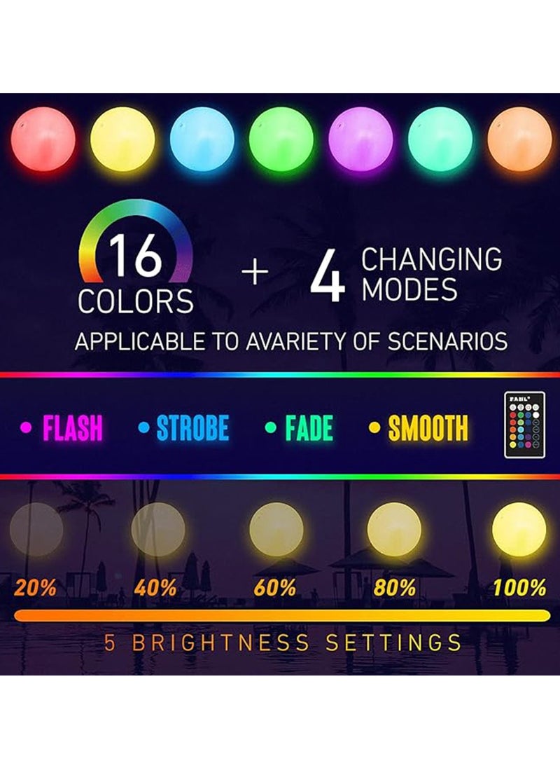 Pool Toys - Light Up Beach Balls for Kids 16 Light Modes, Pool Beach Games Balls for Outdoor or Indoor Activities, Glow in The Dark Pool Beach Decorations for Kids and Adults  - Image 2