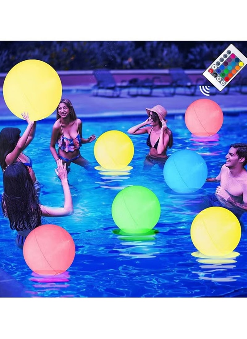 Pool Toys - Light Up Beach Balls for Kids 16 Light Modes, Pool Beach Games Balls for Outdoor or Indoor Activities, Glow in The Dark Pool Beach Decorations for Kids and Adults  - Image 1