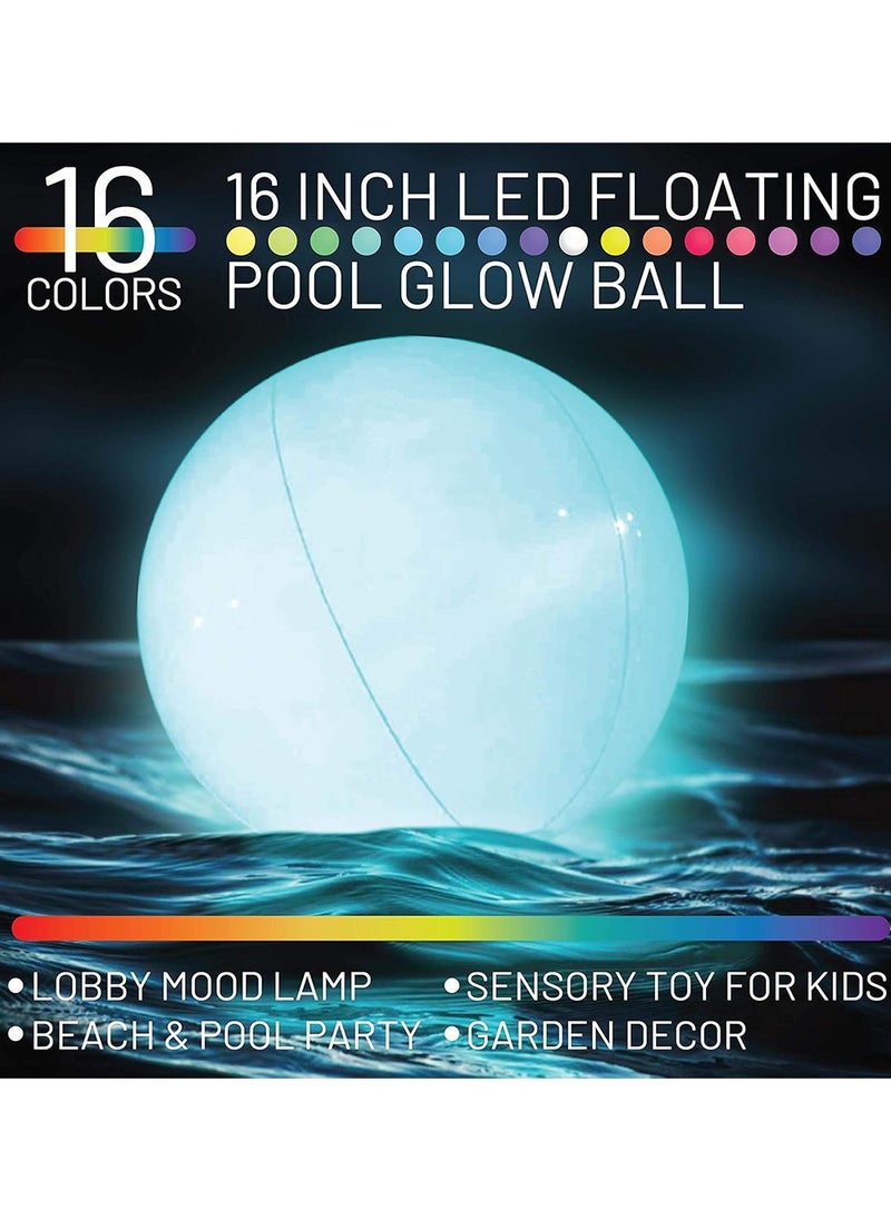 Pool Toys - Light Up Beach Balls for Kids 16 Light Modes, Pool Beach Games Balls for Outdoor or Indoor Activities, Glow in The Dark Pool Beach Decorations for Kids and Adults  - Image 4
