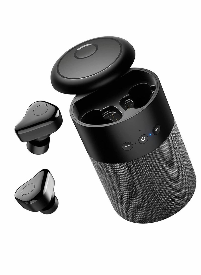 Y&D Portable Bluetooth Speakers, Wireless and Earbuds 2 in 1 with Subwoofer, Mini Speaker 360 Surround Stereo Sound Microphone, for Home, Party, Outdoor, Travel, Black  - Image 1