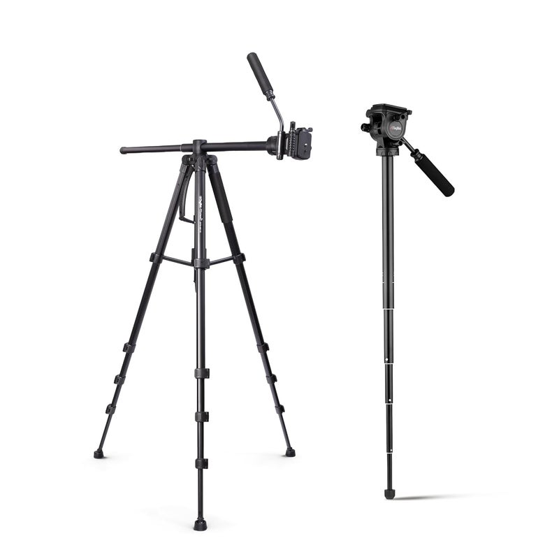 Digitek ® (DPTR 895VD) 195 CM Tripod Cum Monopod with Aluminum Alloy & Multipurpose Head, 3-Way Head, Lightweight 590MM Folded with Carry Bag, Max Load 5Kg, Ideal for DSLR, DV Camera's - Image 1