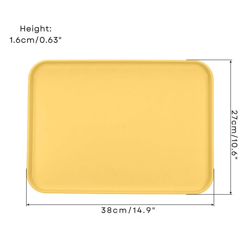 Vortipu 38CM Large Serving Trays - Durable, BPA-Free & Perfect for Restaurants, Cafeterias & Home Use (Gold, Pack of 4) - Image 2