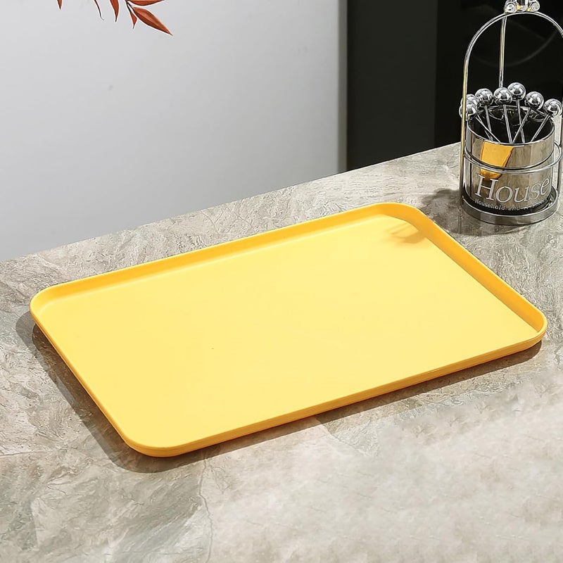 Vortipu 38CM Large Serving Trays - Durable, BPA-Free & Perfect for Restaurants, Cafeterias & Home Use (Gold, Pack of 4) - Image 3
