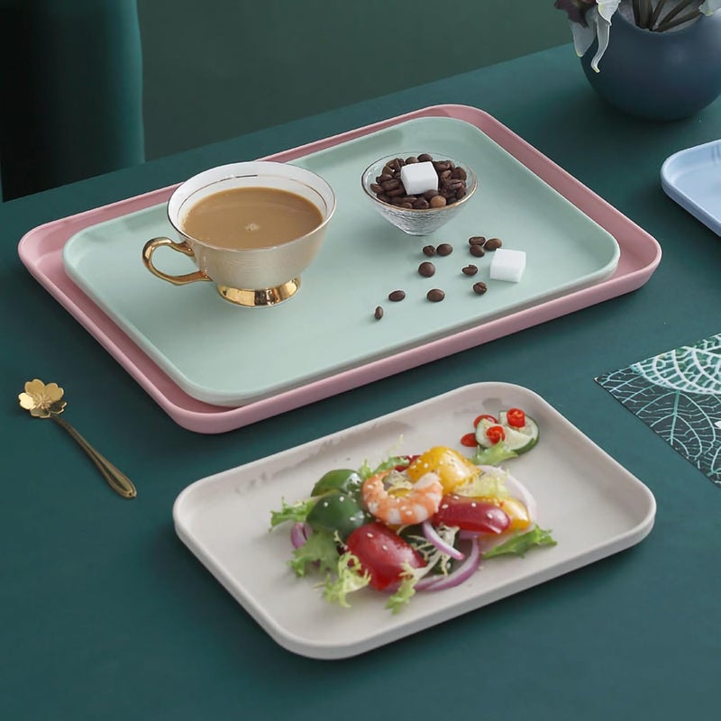 Vortipu 38CM Large Serving Trays - Durable, BPA-Free & Perfect for Restaurants, Cafeterias & Home Use (Gold, Pack of 4) - Image 4