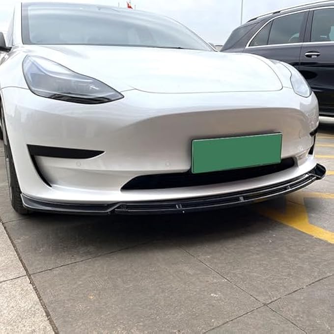 FINMOKAL Gloss Black Front Bumper Lip Chin Spoiler Splitter Compatible with Tesla Model 3 2017-2021 - Image 4