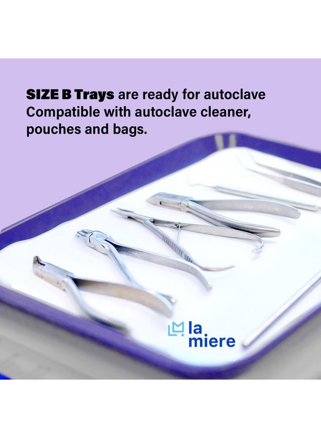 LA MIERE Autoclavable Dental Procedure Tray, Flat With Lock, Size B (Ritter), B-Lok Plastic Trays Instruments, 13.25 X 9.75 0.875 in. (1, Purple) - Image 4